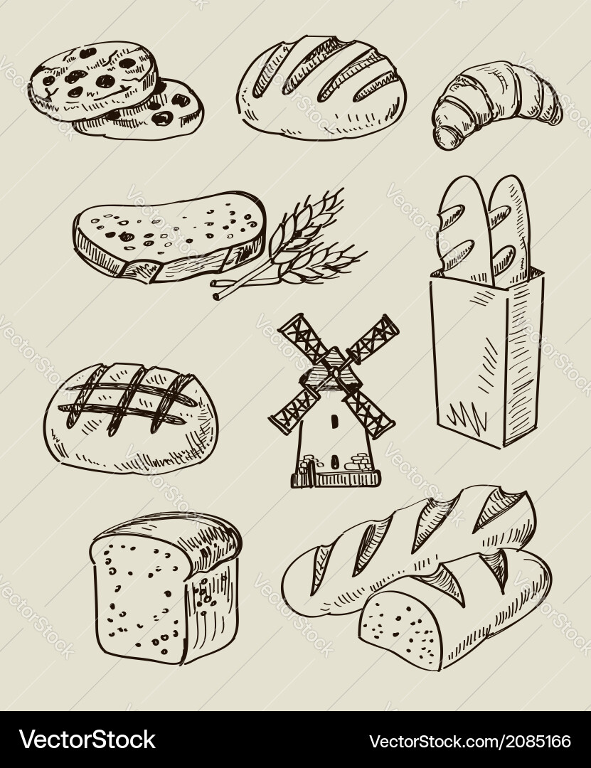 Bread icons Royalty Free Vector Image - VectorStock