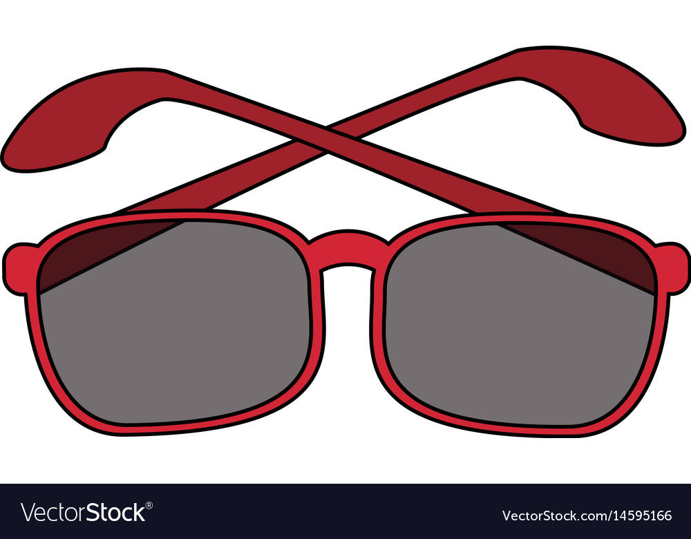 Color image cartoon glasses with red contour Vector Image