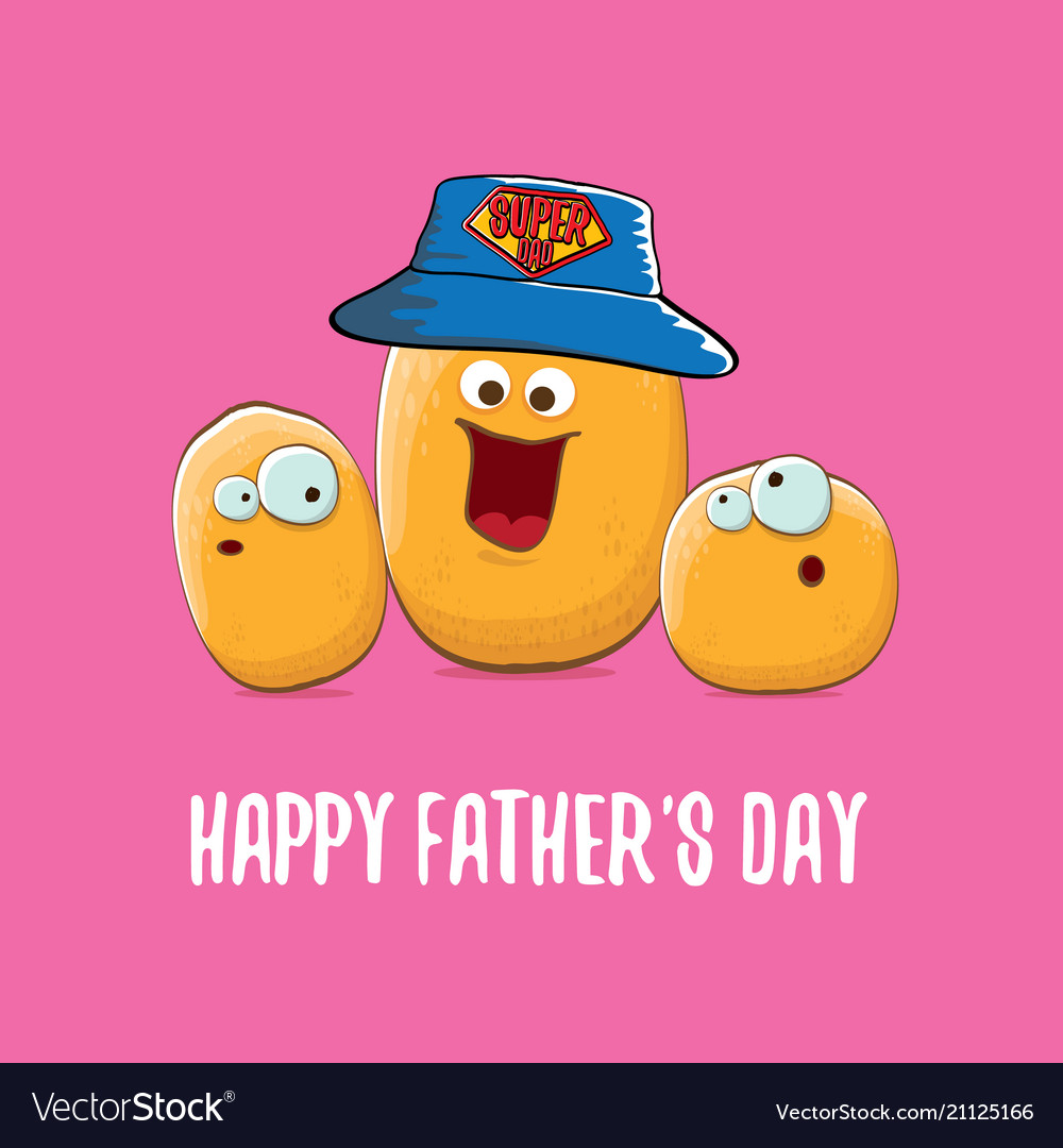 Happy fathers day greeting card with cartoon