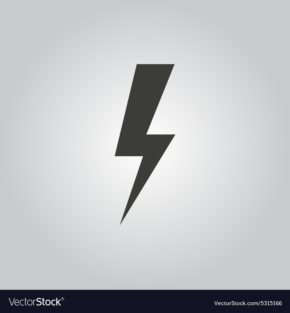 Lightning icon power symbol flat Royalty Free Vector Image