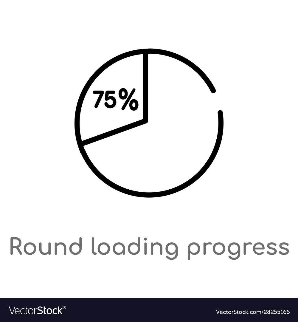 Outline round loading progress icon isolated