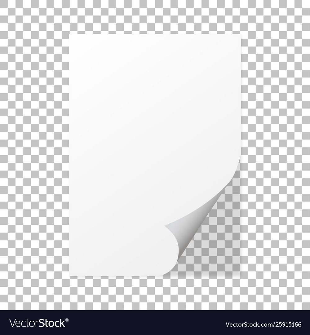 Papiercurl auf einem isolierten Hintergrund mit Schatten vector image Papiercurl auf einem isolierten Hintergrund mit Schatten