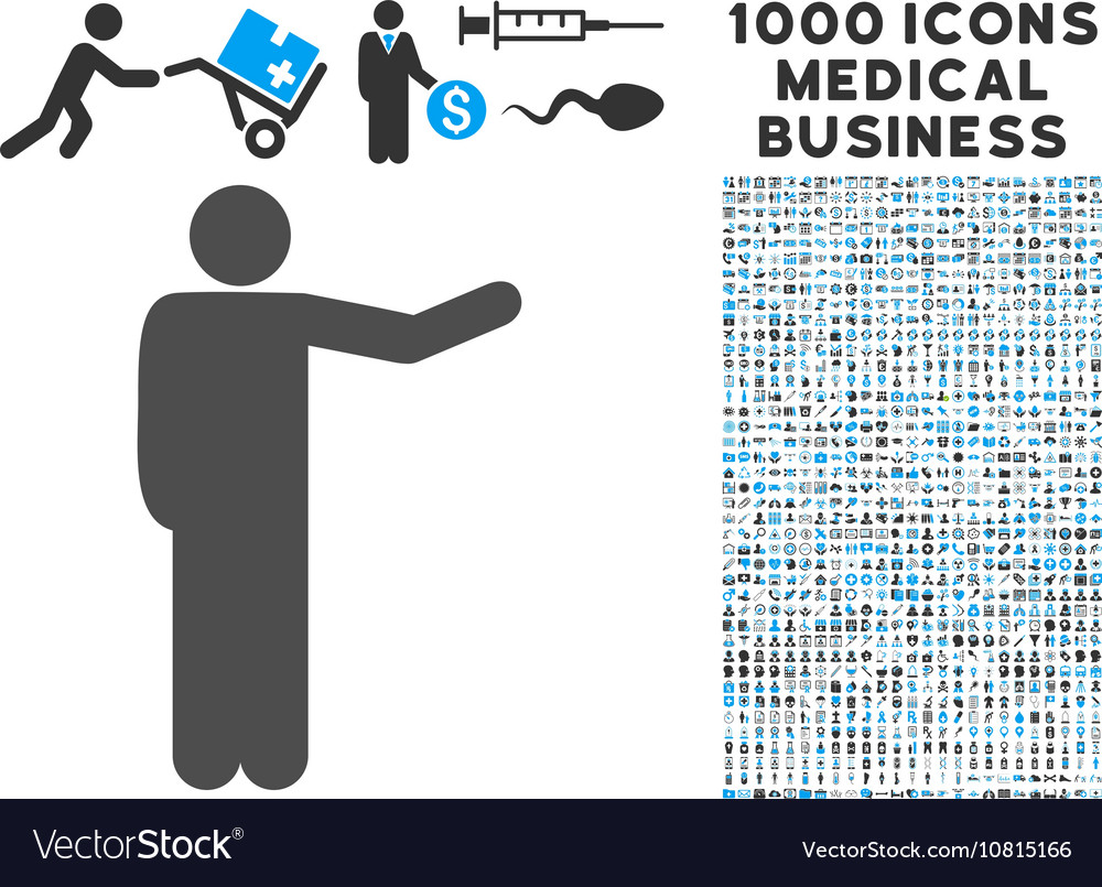 Zeigen Mann Ikone mit 1000 medizinisches Geschäft