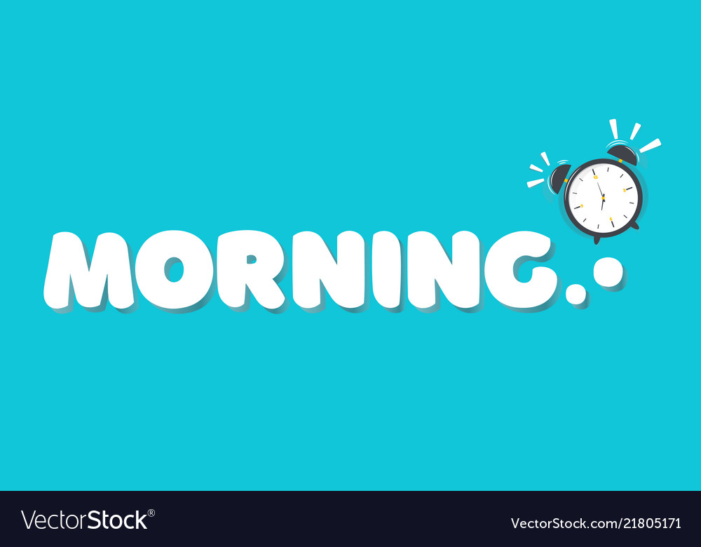 Alarm clock with morning Royalty Free Vector Image