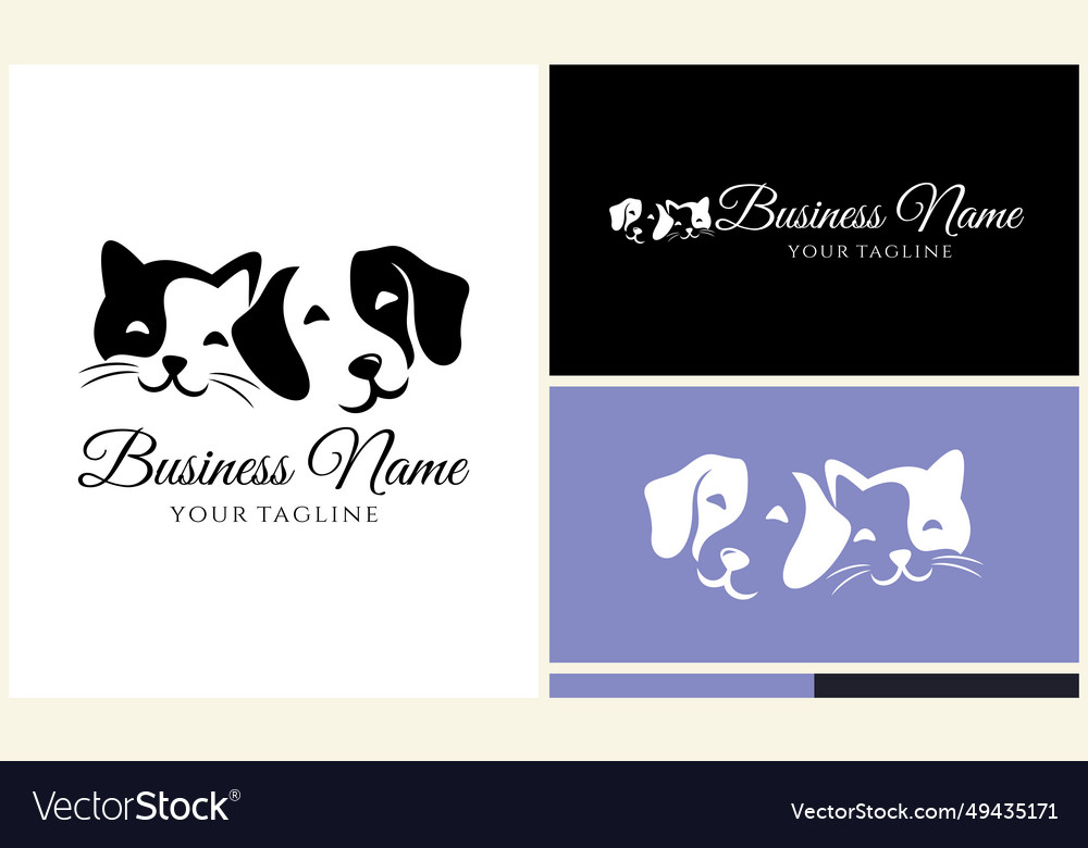 Animal pet cute logo template