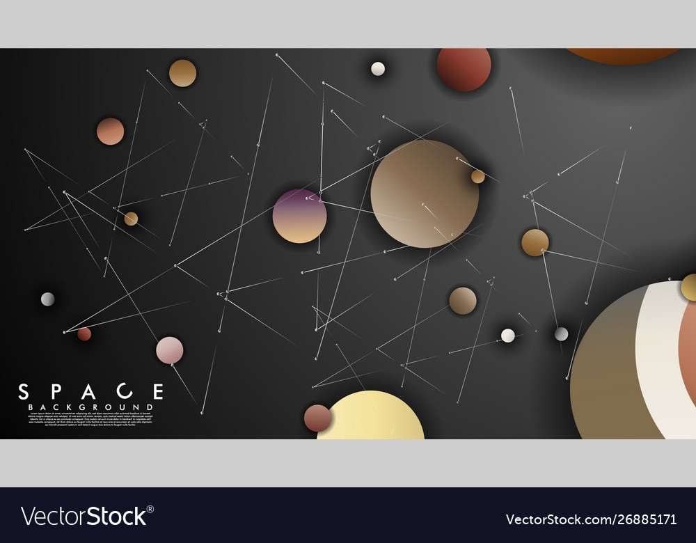 Background flat space with planets and stars