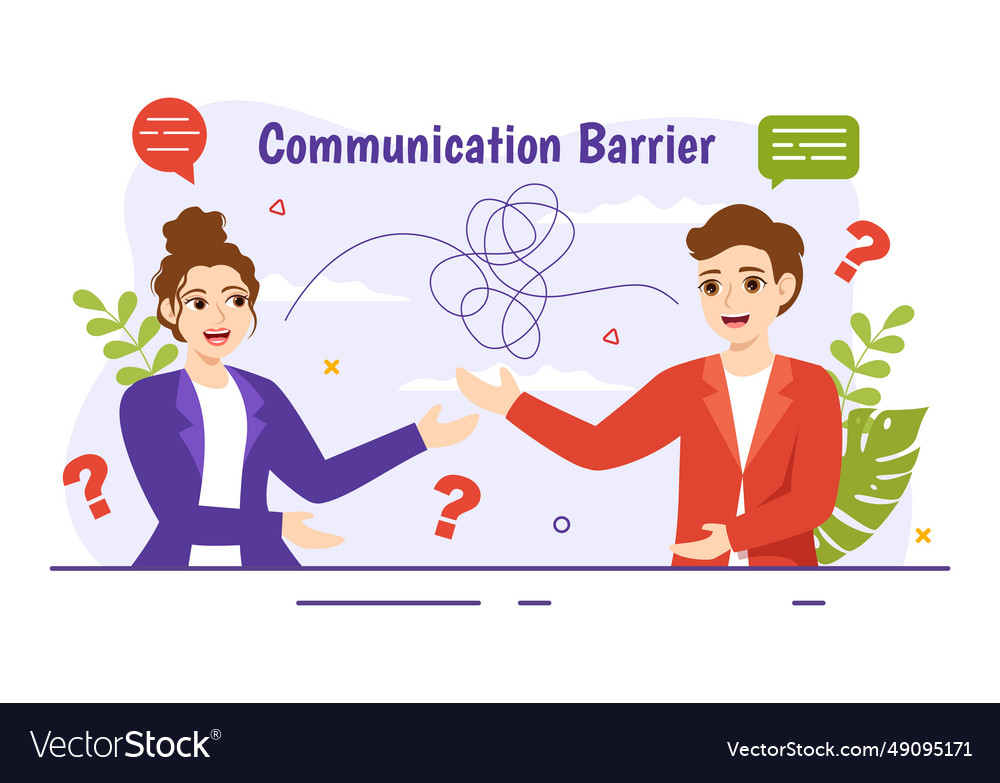 Communication barrier with bad communications Vector Image