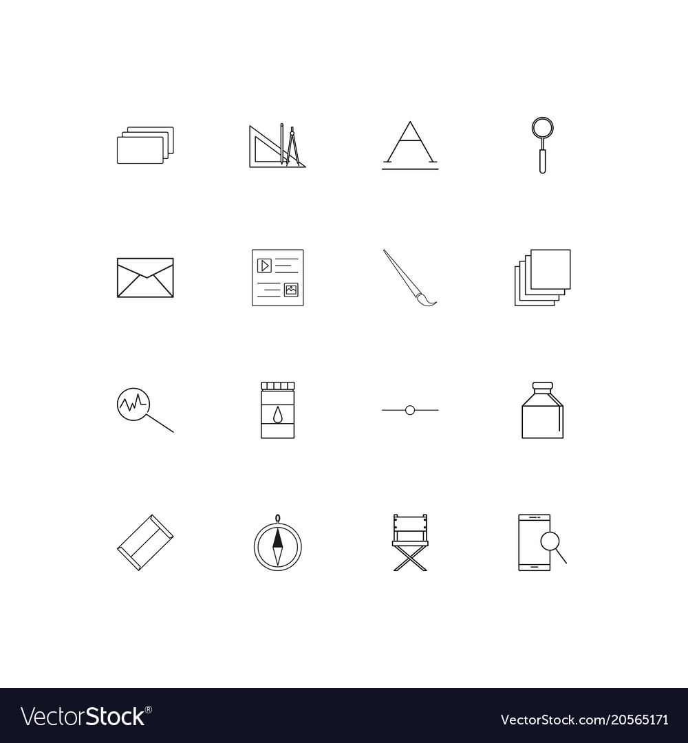 Creative process and design simple linear icons