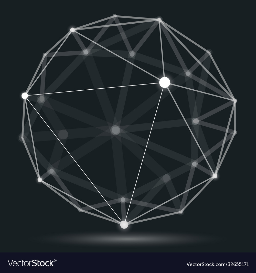 Dimensional lattice mesh abstraction 3d polygonal vector image Dimensional lattice mesh abstraction 3d polygonal