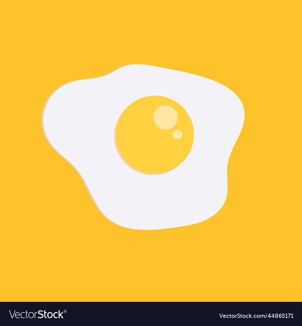 Fried egg isolated on yellow background