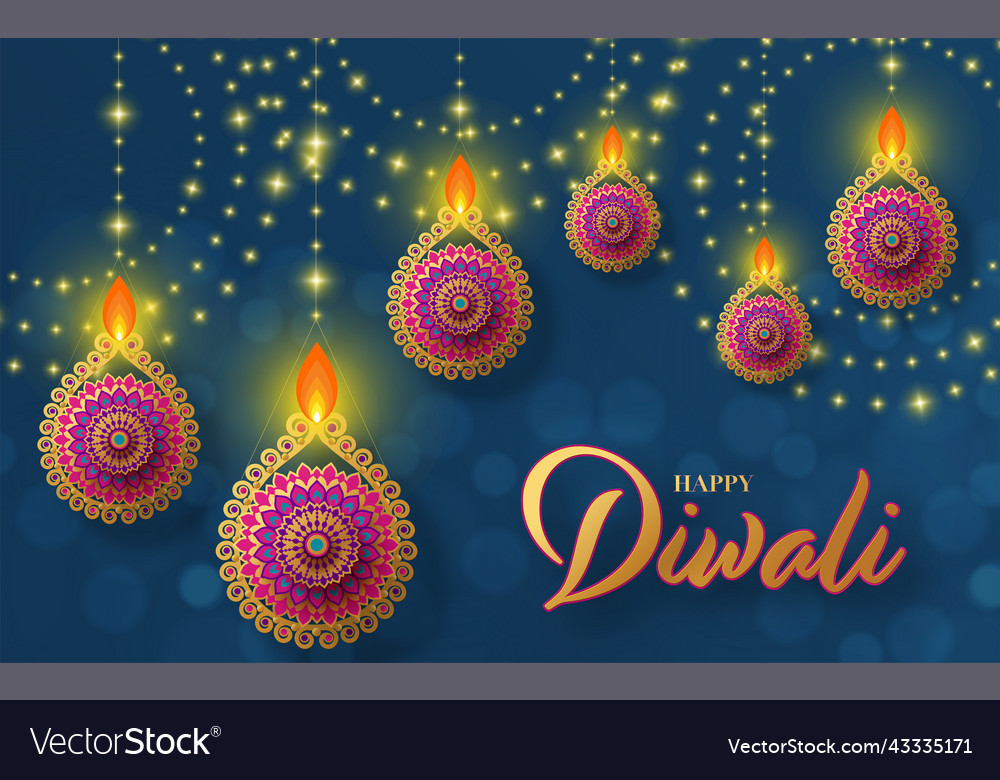 Happy diwali deepavali das indische Festival vector image Happy diwali deepavali das indische Festival