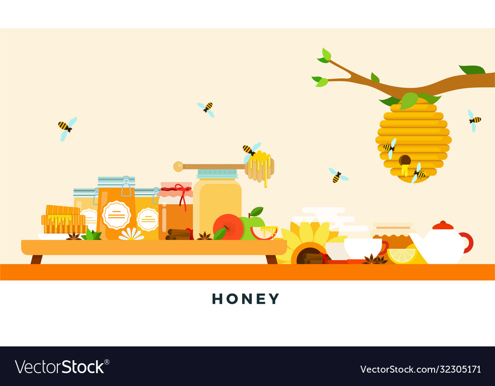 Honey products flat organic