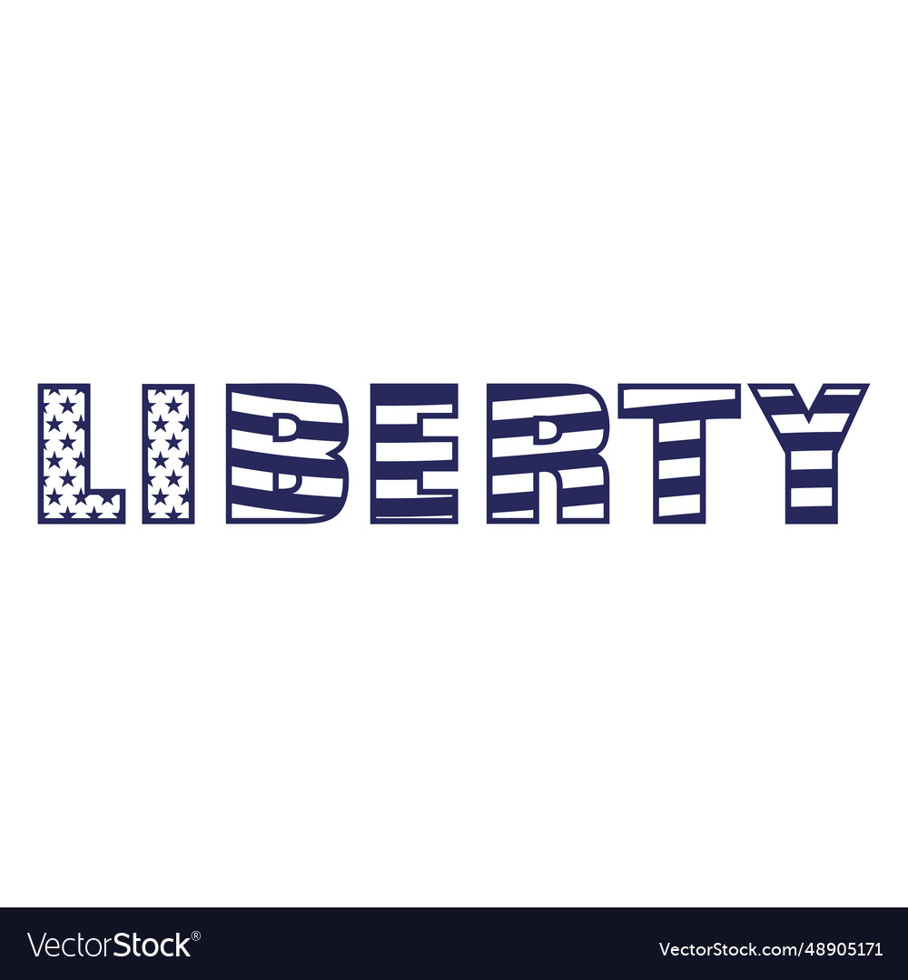 Liberty american flag filled stroke Royalty Free Vector