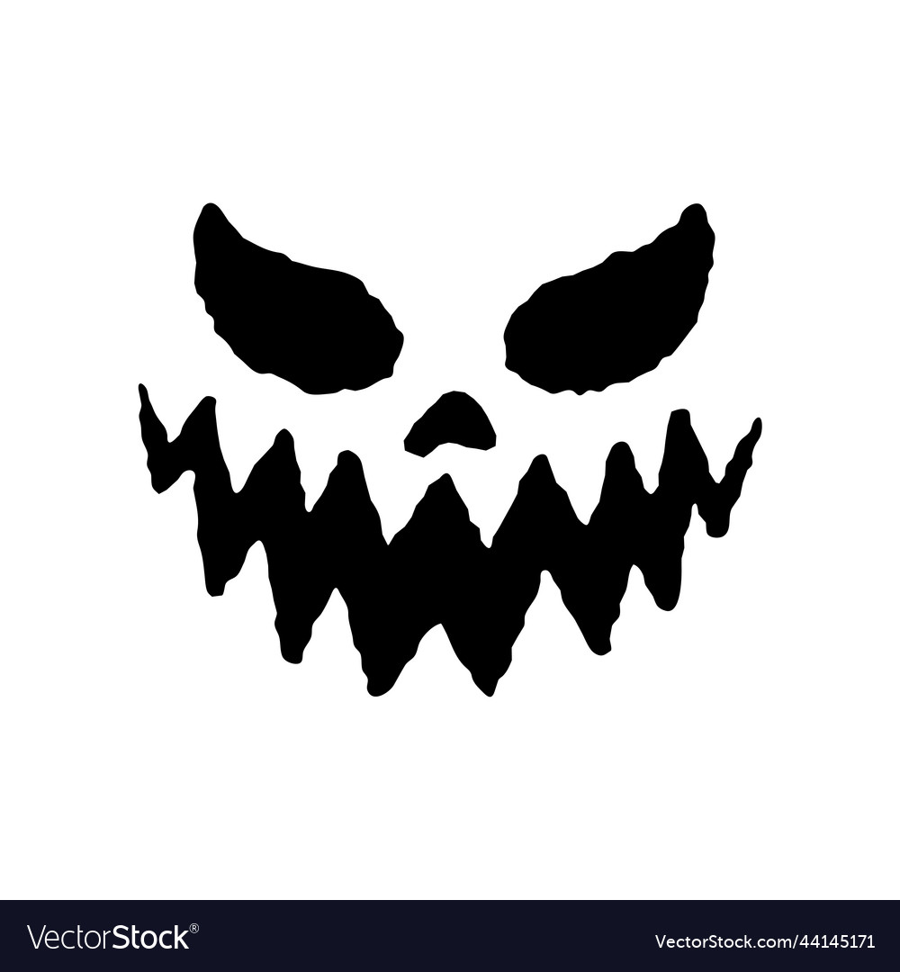 Scary ghost horror face silhouette for carving Vector Image