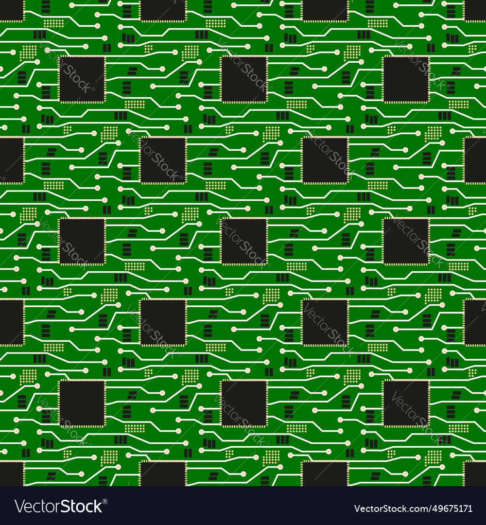 Seamless pattern of circuit board vector image Seamless pattern of circuit board