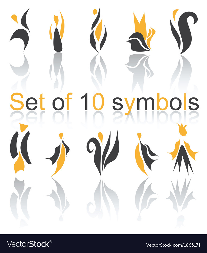 Set of abstract design element