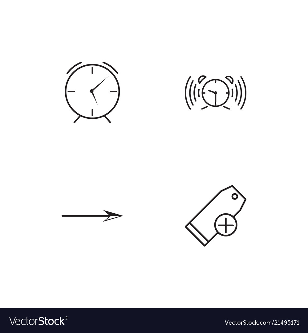 Time linear icons set simple outline