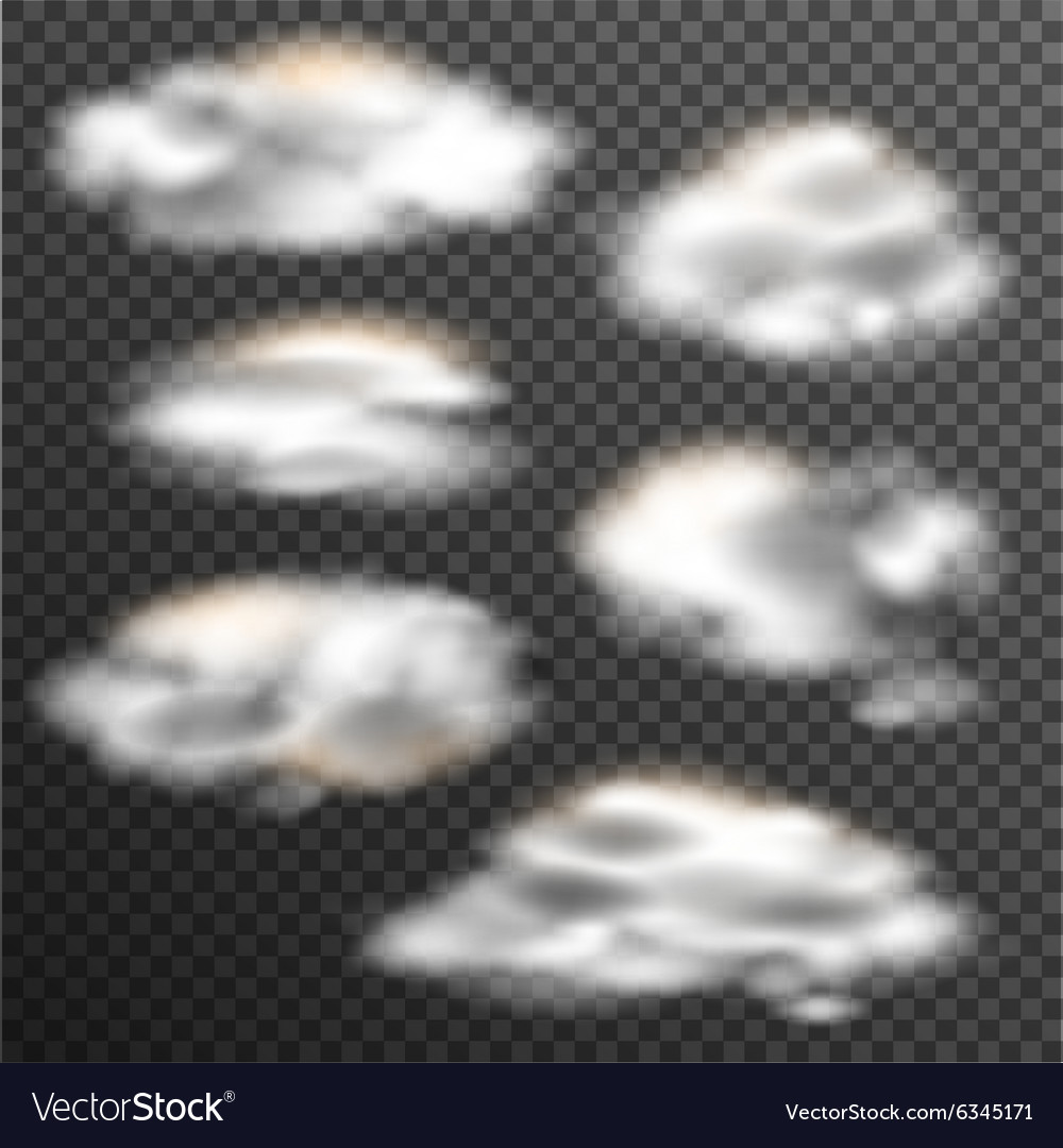 Transparent clouds collection of various shapes