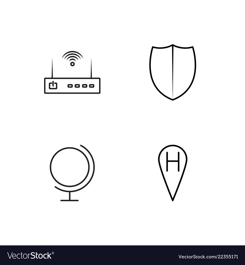 Web simple outlined icons set