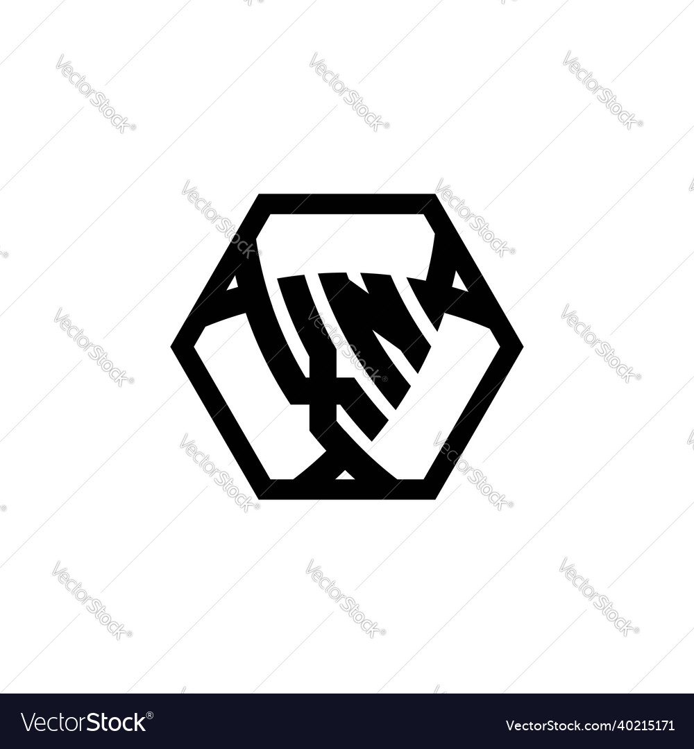 Xn logo monogram triangle shield hexagonal style