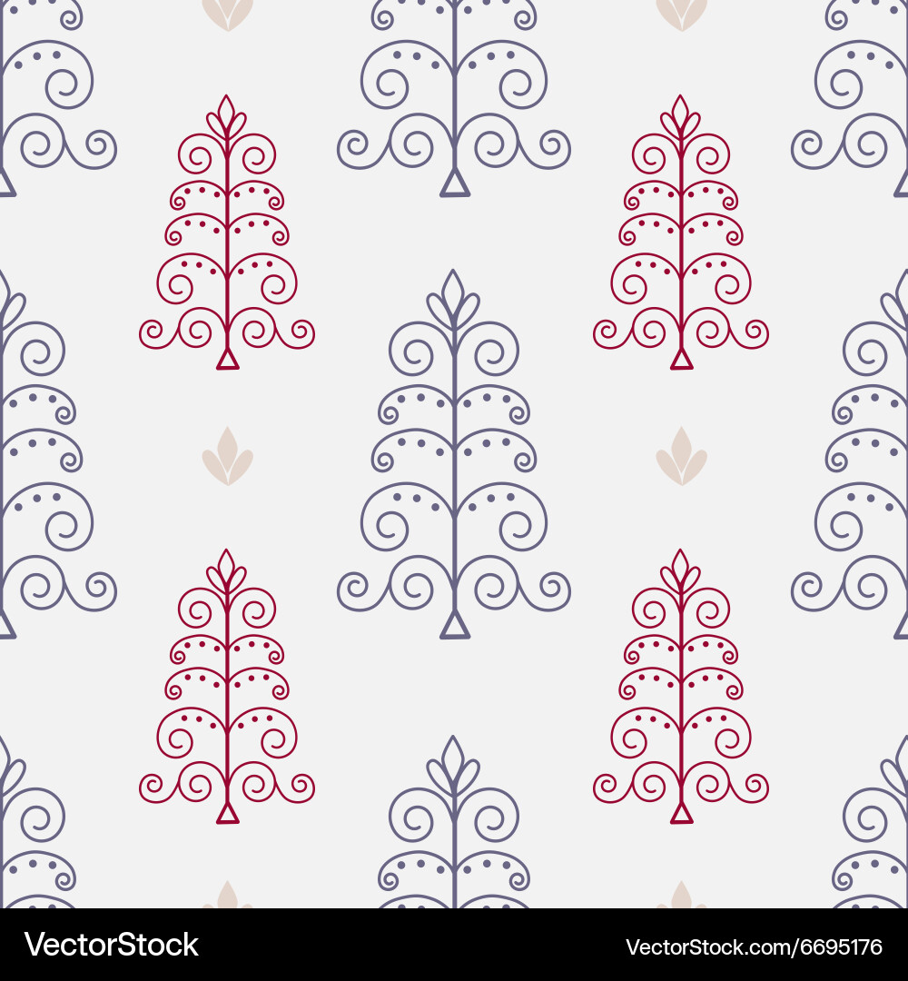 Christmas trees seamless pattern Royalty Free Vector Image