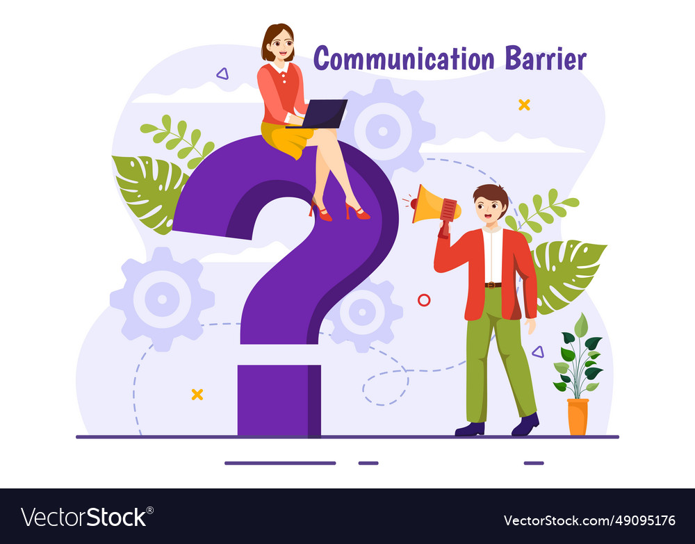 Communication barrier with bad communications Vector Image