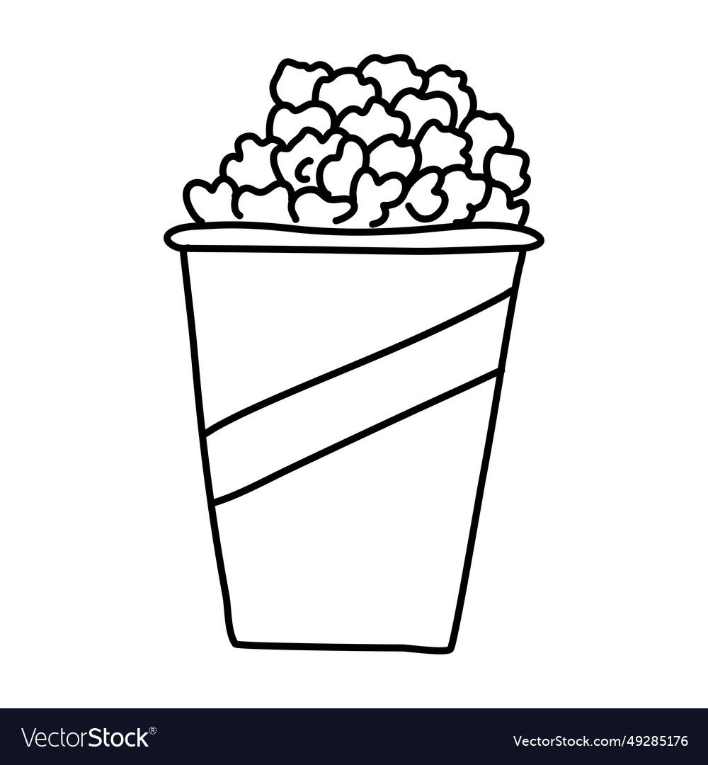 Doodle picture of popcorn hand drawn Royalty Free Vector