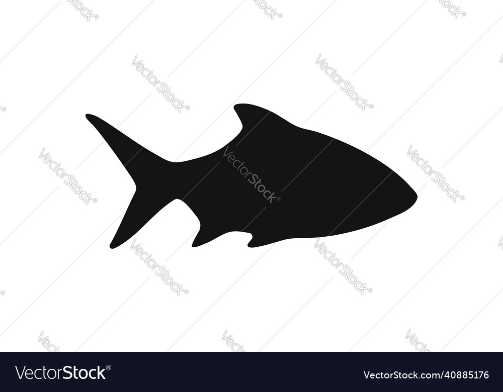 Fish silhouette graphic underwater animal symbol Vector Image