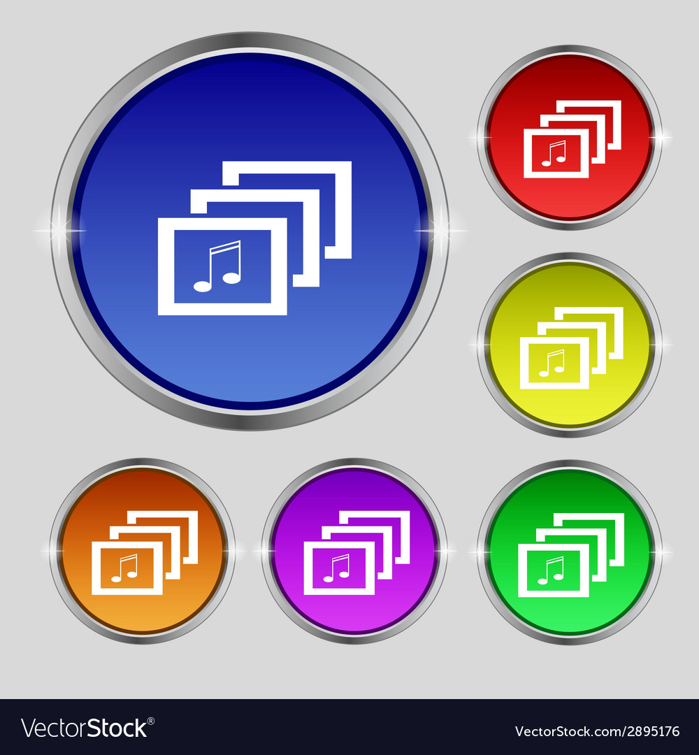 Mp3 music format sign icon musical symbol set