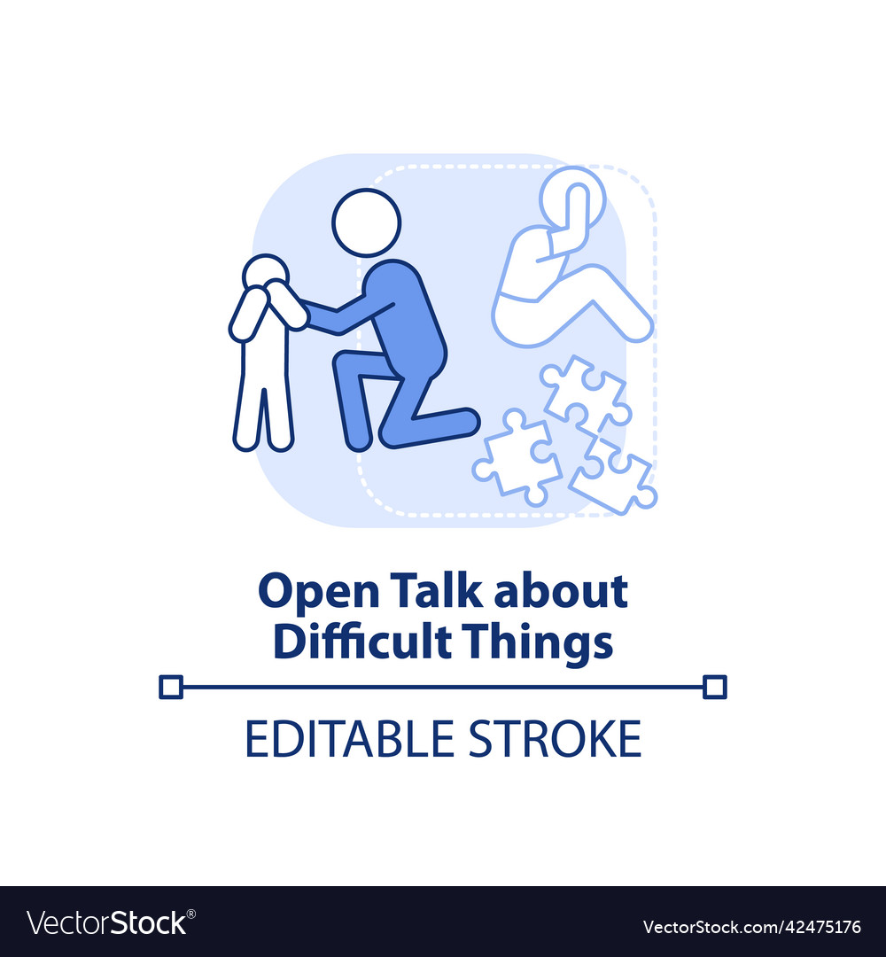 Open talk about difficult things light blue