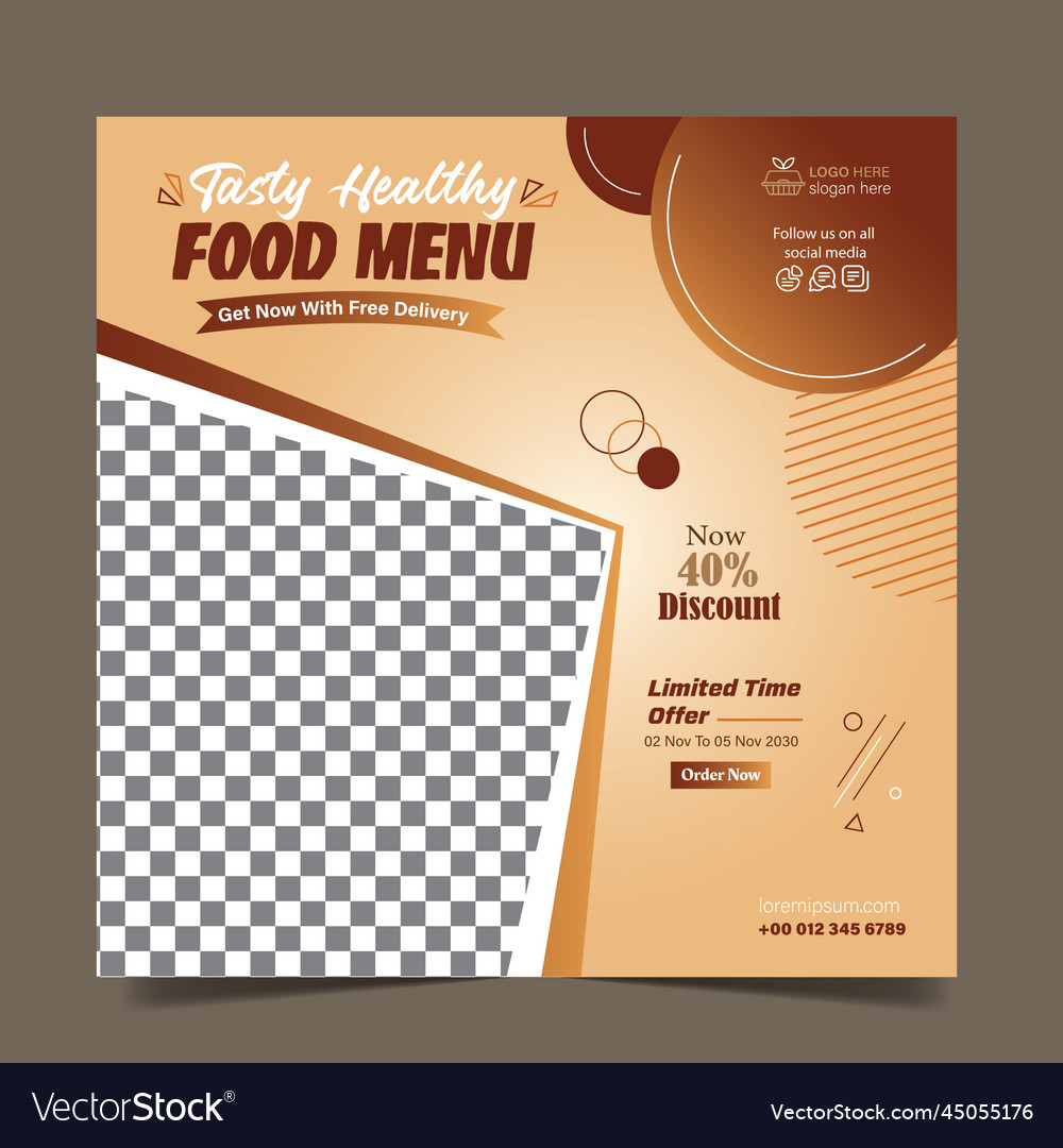 Restaurant Anzeigen Template Fast Food Post Design