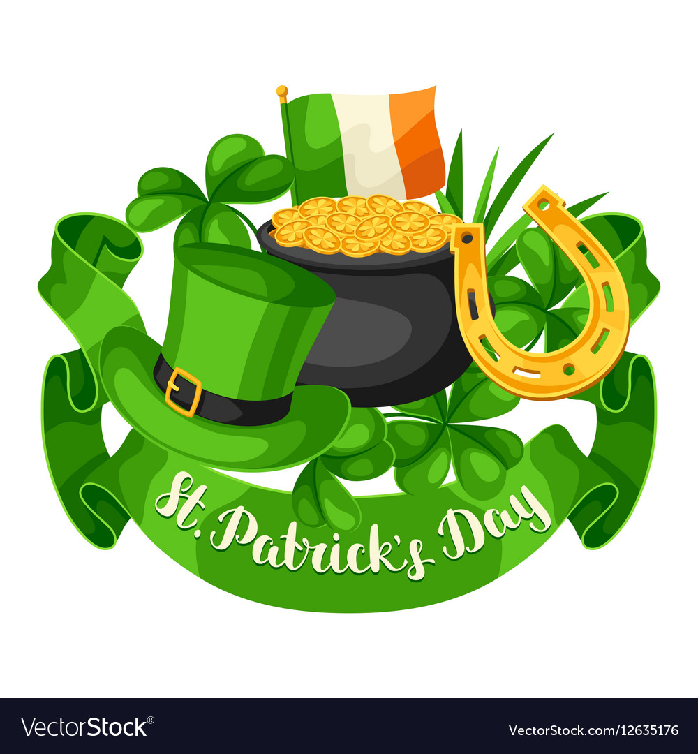 Saint patricks day greeting card flag ireland