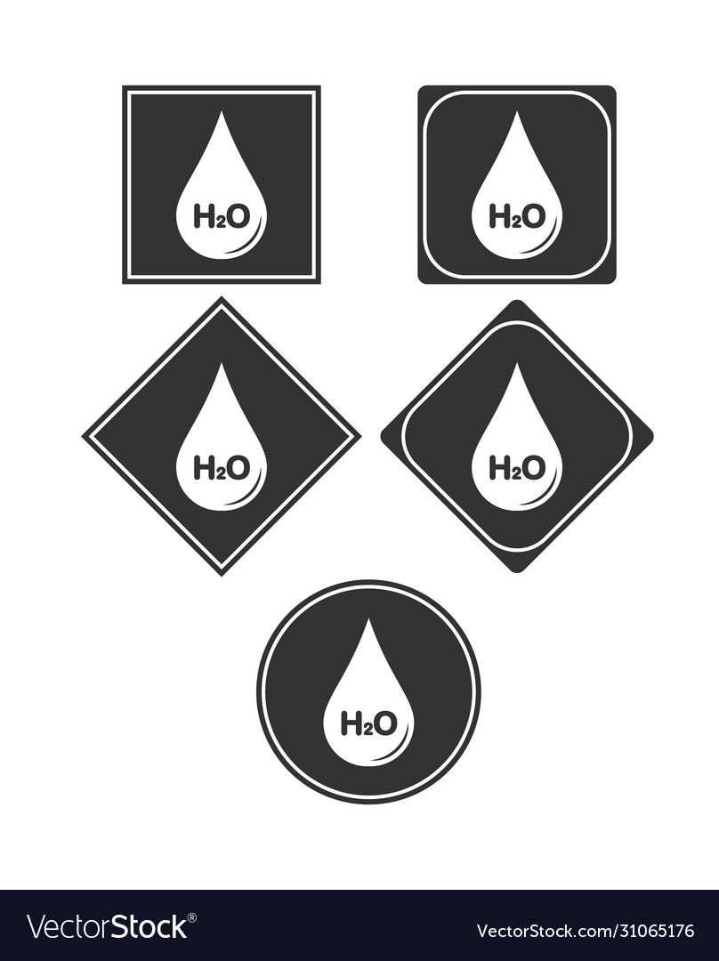 Set icons drop with water formula simple design vector image Set icons drop with water formula simple design