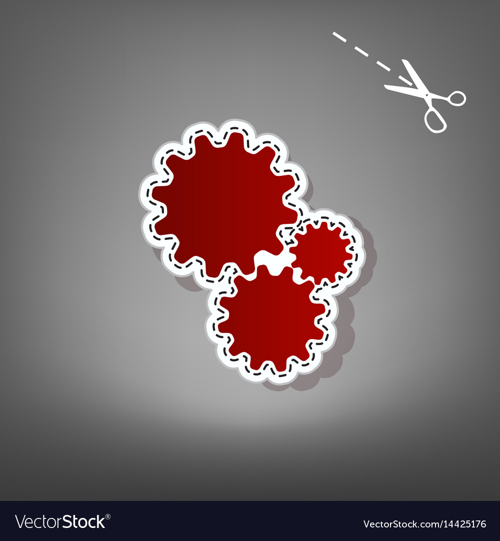 Settings sign red icon with Royalty Free Vector Image