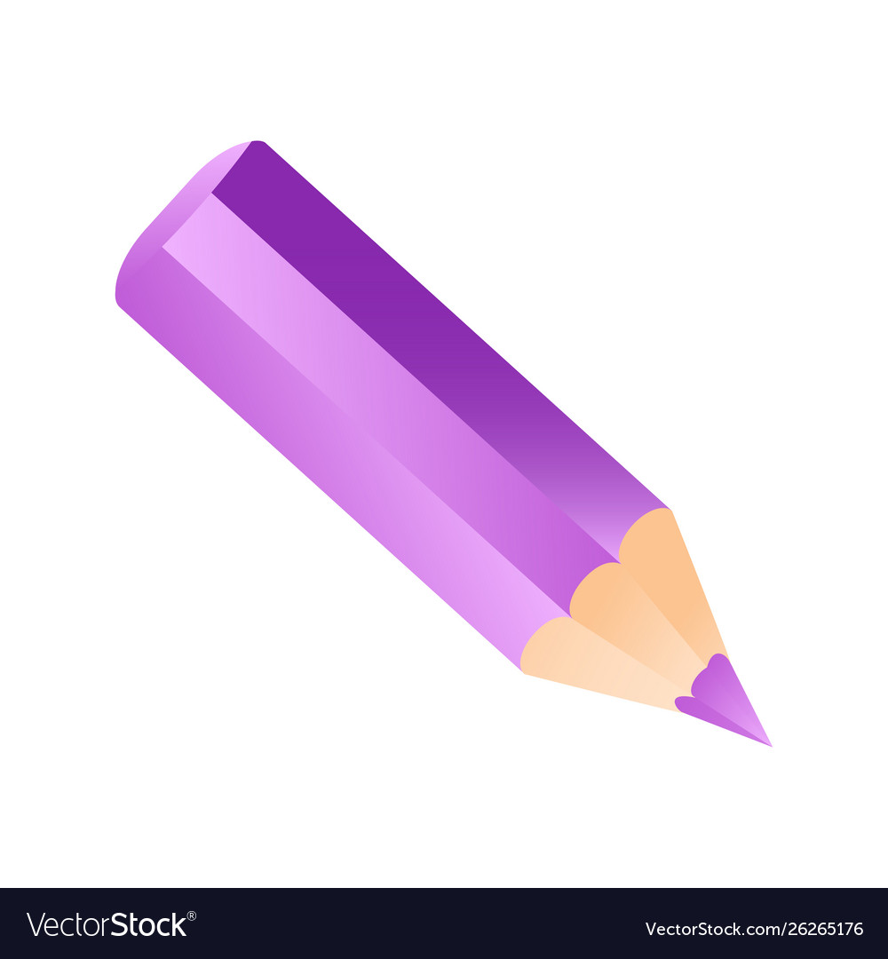 Short small pencil icon realistic style white Vector Image