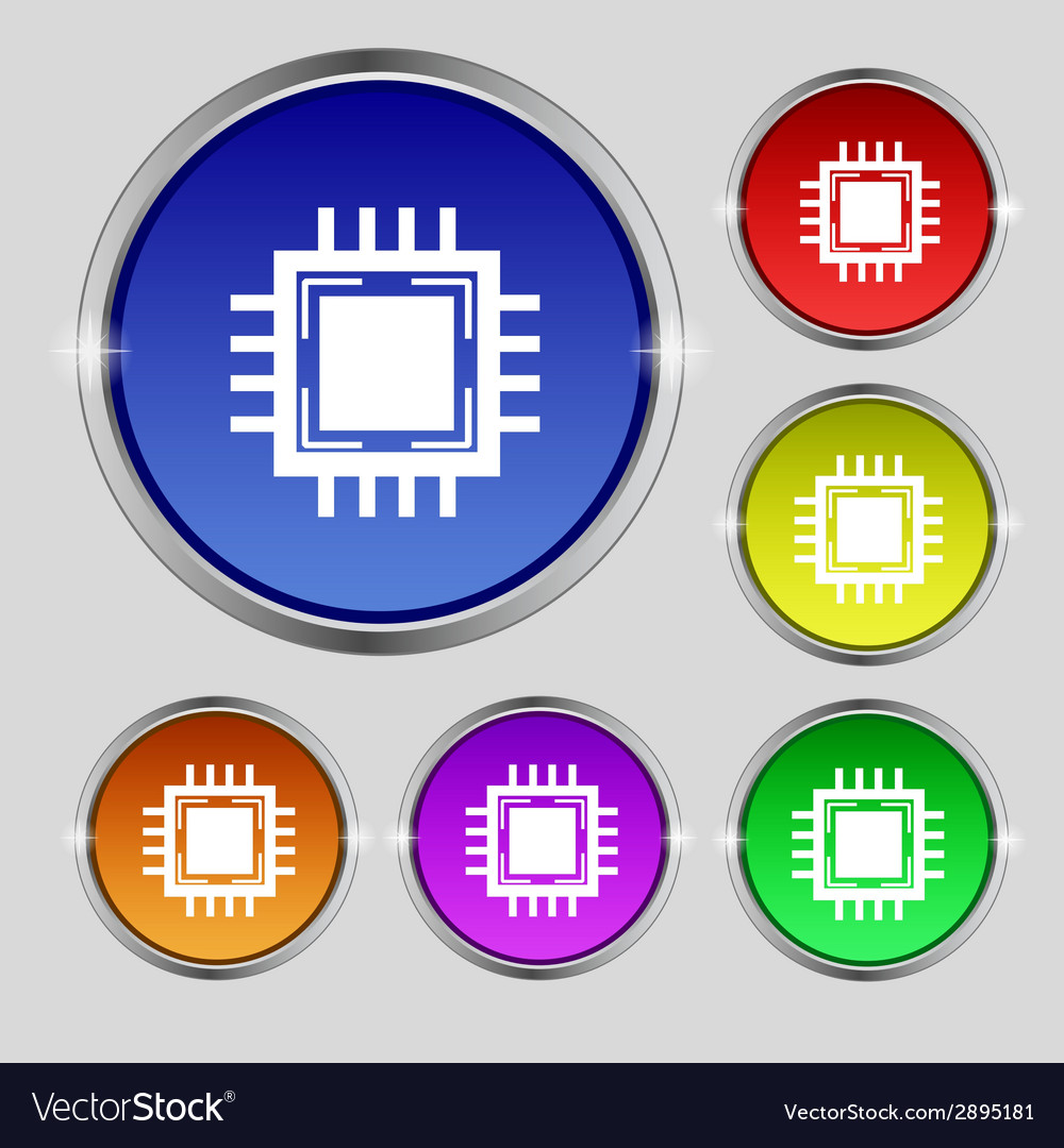 Central processing unit icon technology scheme