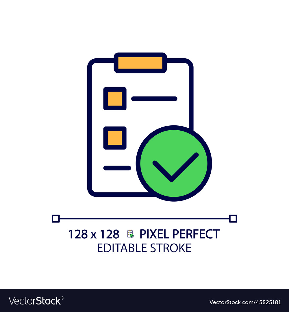 Checklist with checkmarks pixel perfect rgb color vector image Checklist with checkmarks pixel perfect rgb color