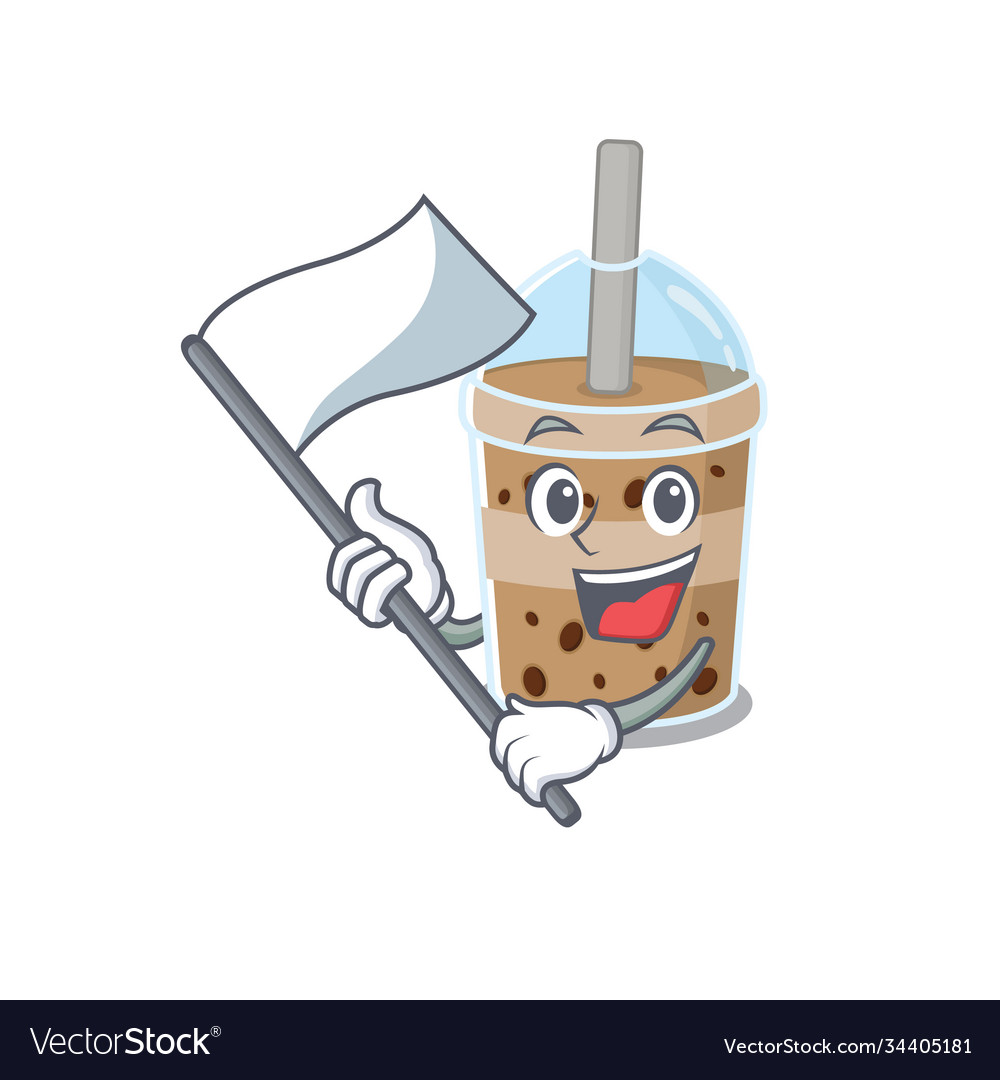 Chocolate bubble tea cartoon character design