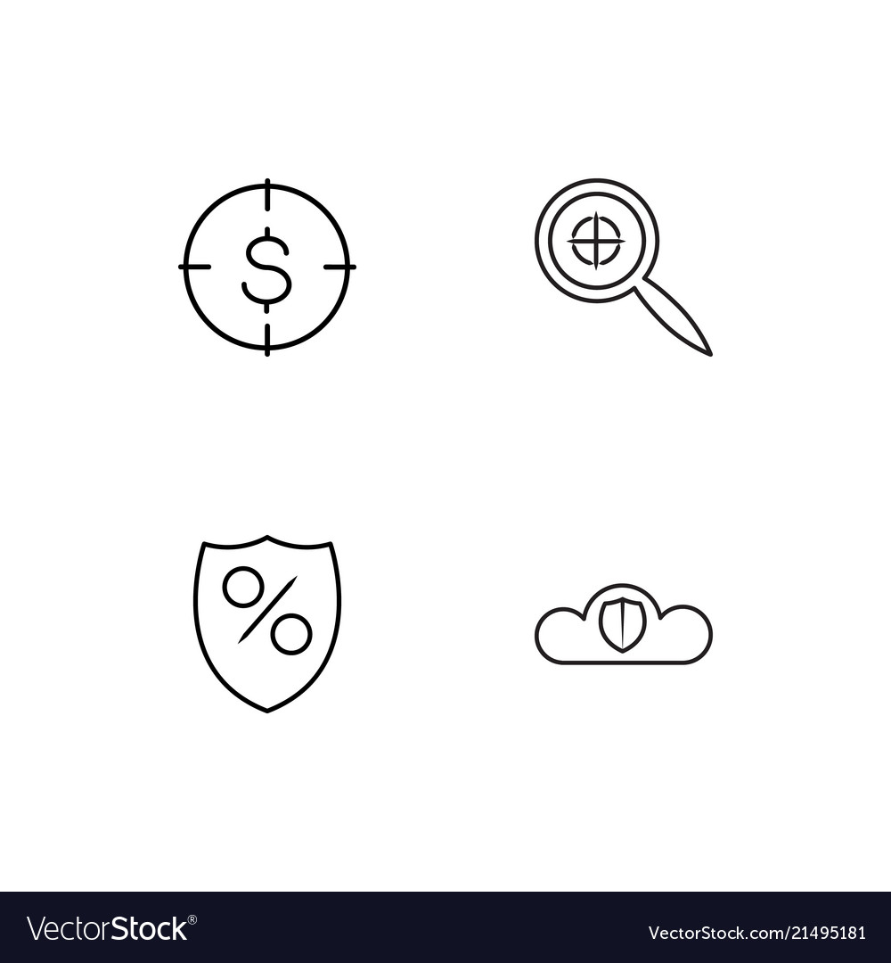 Cyber security linear icons set simple outline