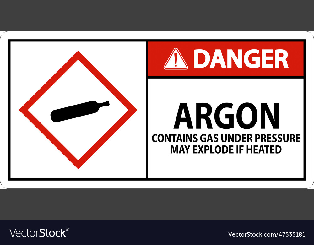 Danger argon ghs sign on white background Vector Image