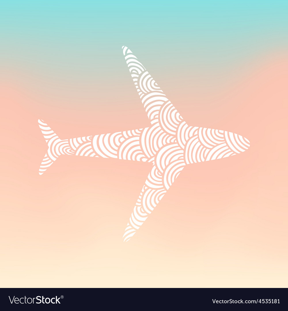 Doodle plane silhouette Royalty Free Vector Image