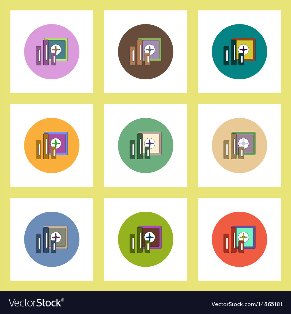Flat icons set of column chart and safe concept