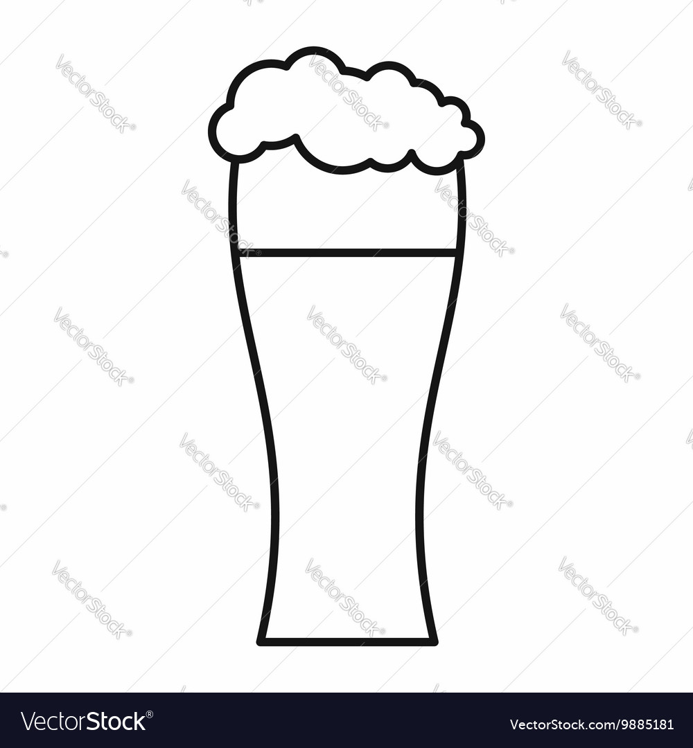 Glass beer icon outline style Royalty Free Vector Image