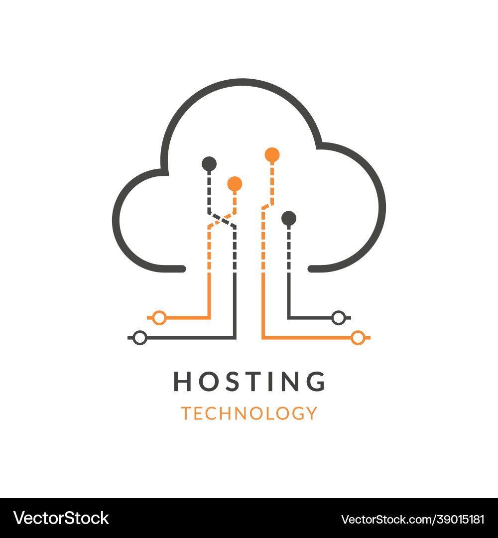 Hosting technology cloud logo icon Royalty Free Vector Image