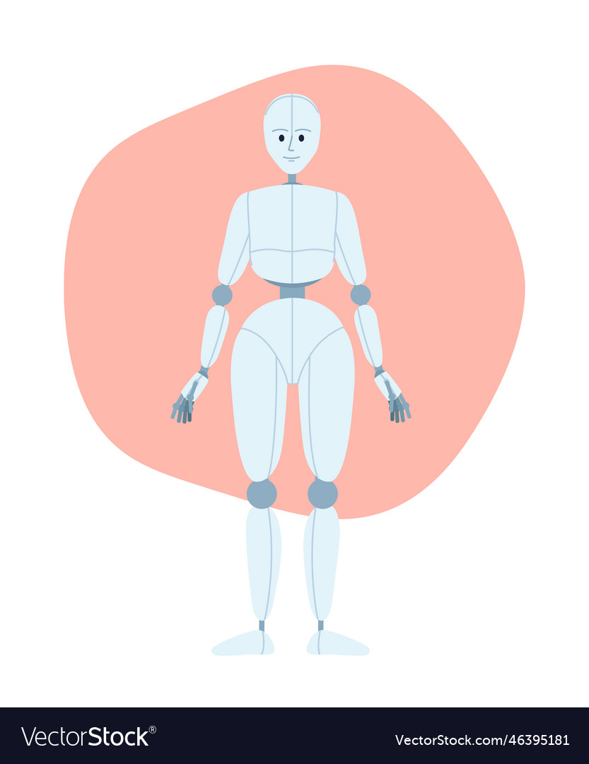 Humanoid Roboter 2d isolierte Stelle vector image Humanoid Roboter 2d isolierte Stelle