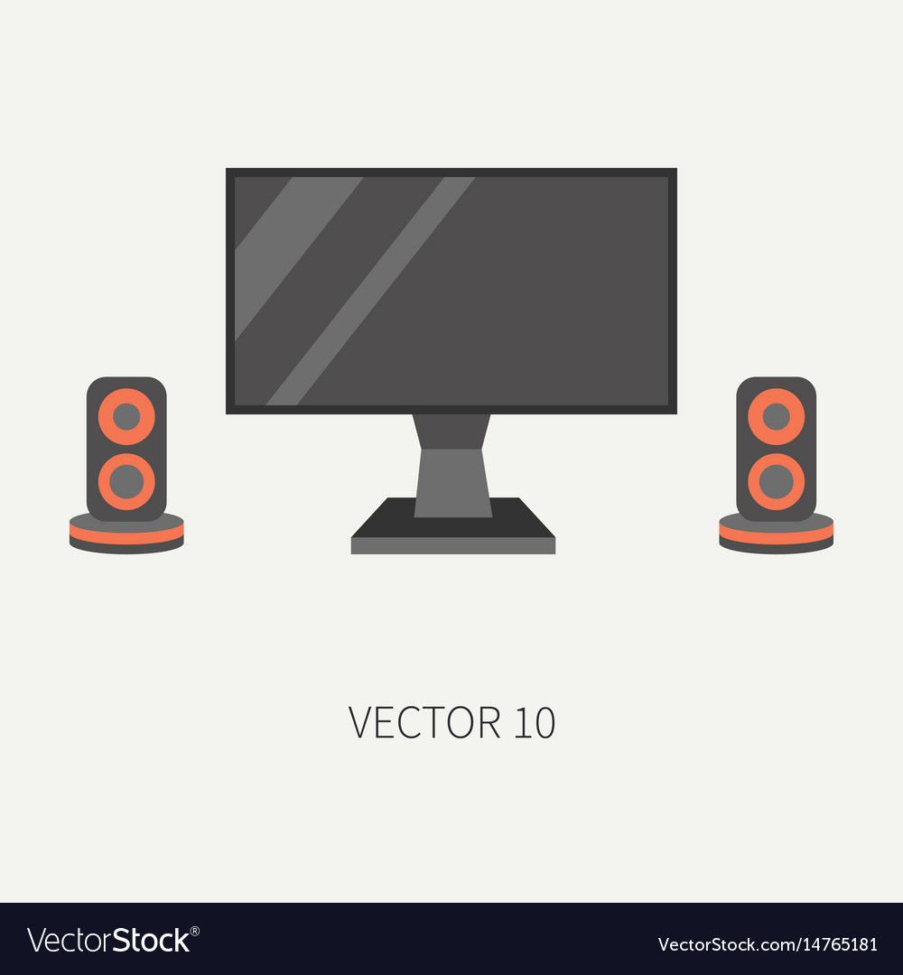 Plain flat color computer part icon lcd