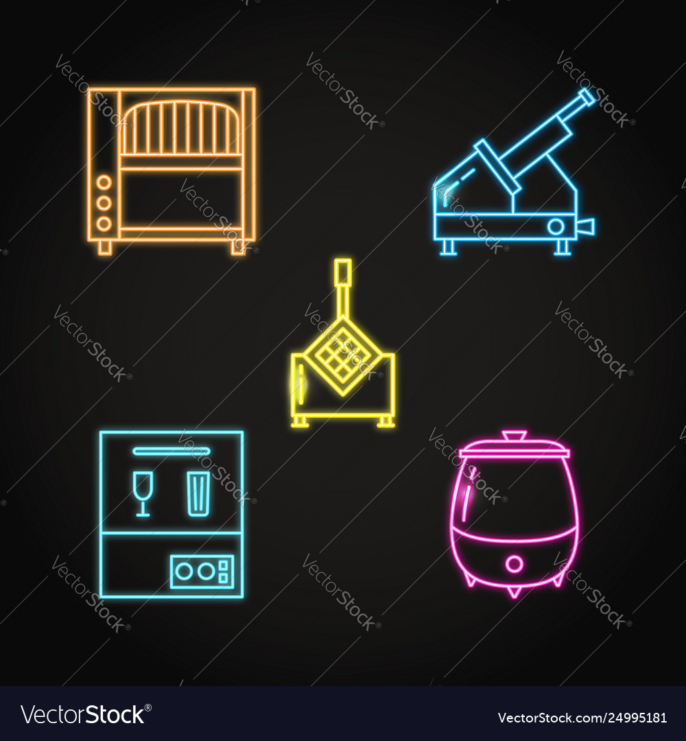 Professionelle Küchengeräte-Ikone in Neon vector image Professionelle Küchengeräte-Ikone in Neon