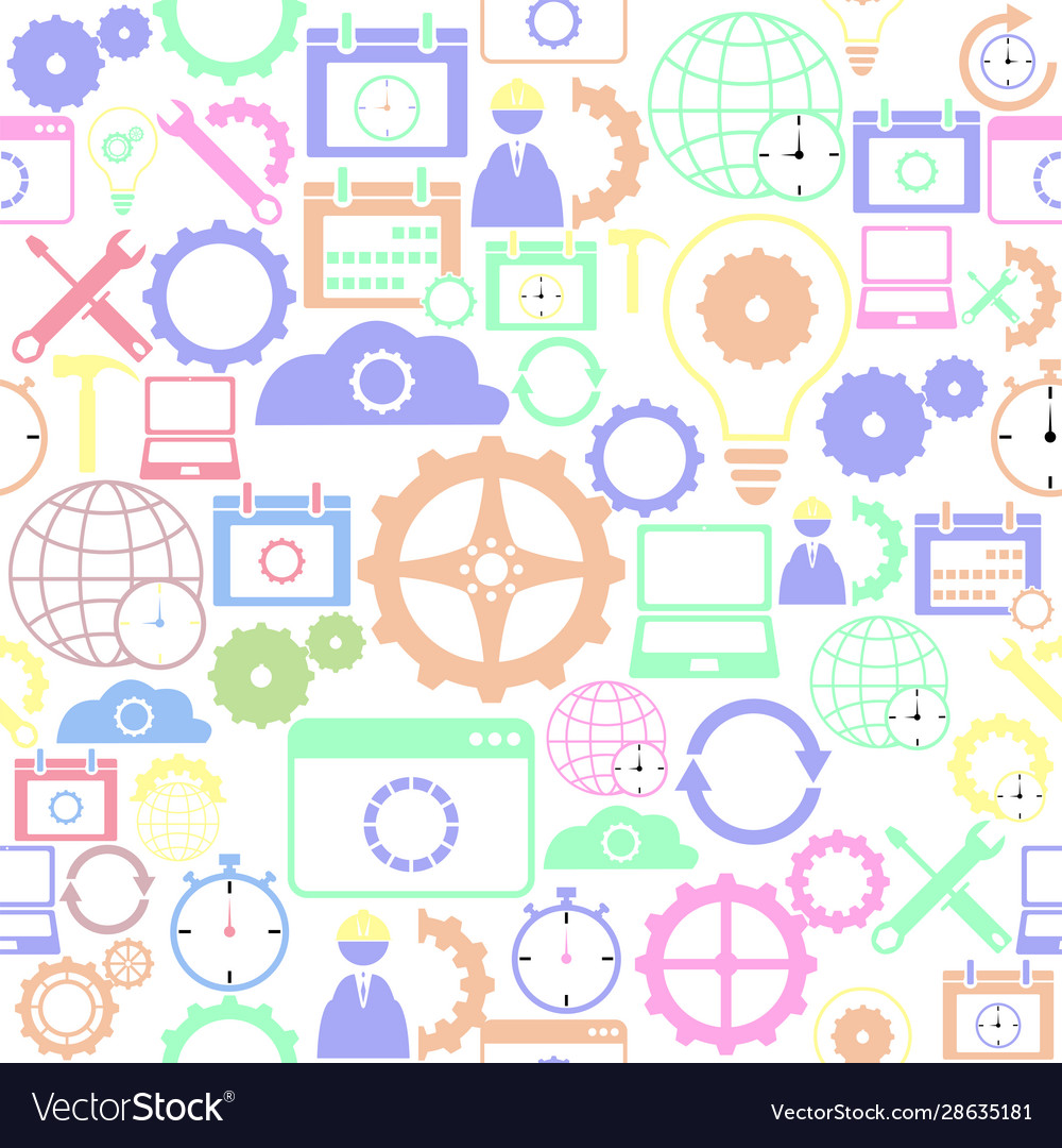 Settings seamless pattern background icon