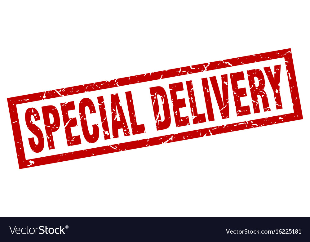 Square grunge red special delivery stamp Vector Image