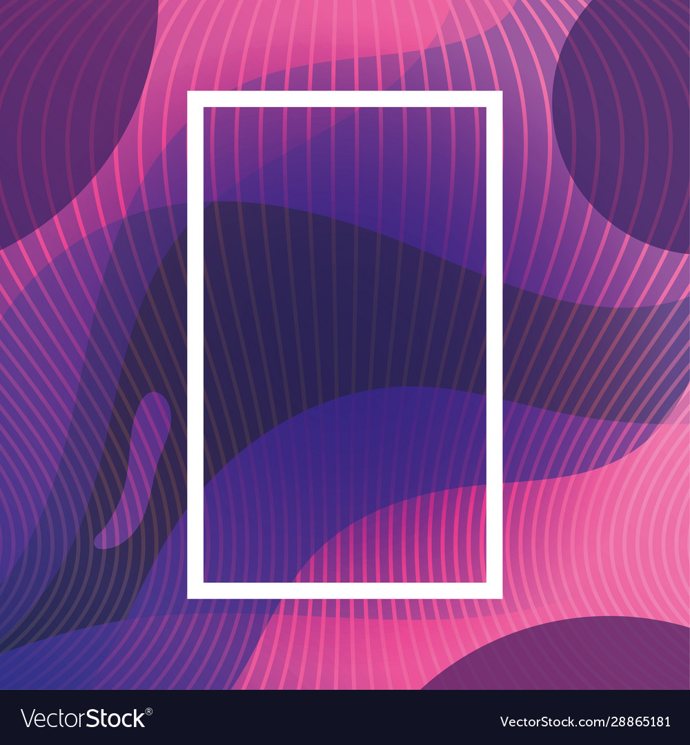 Waves background with frame geometric figures